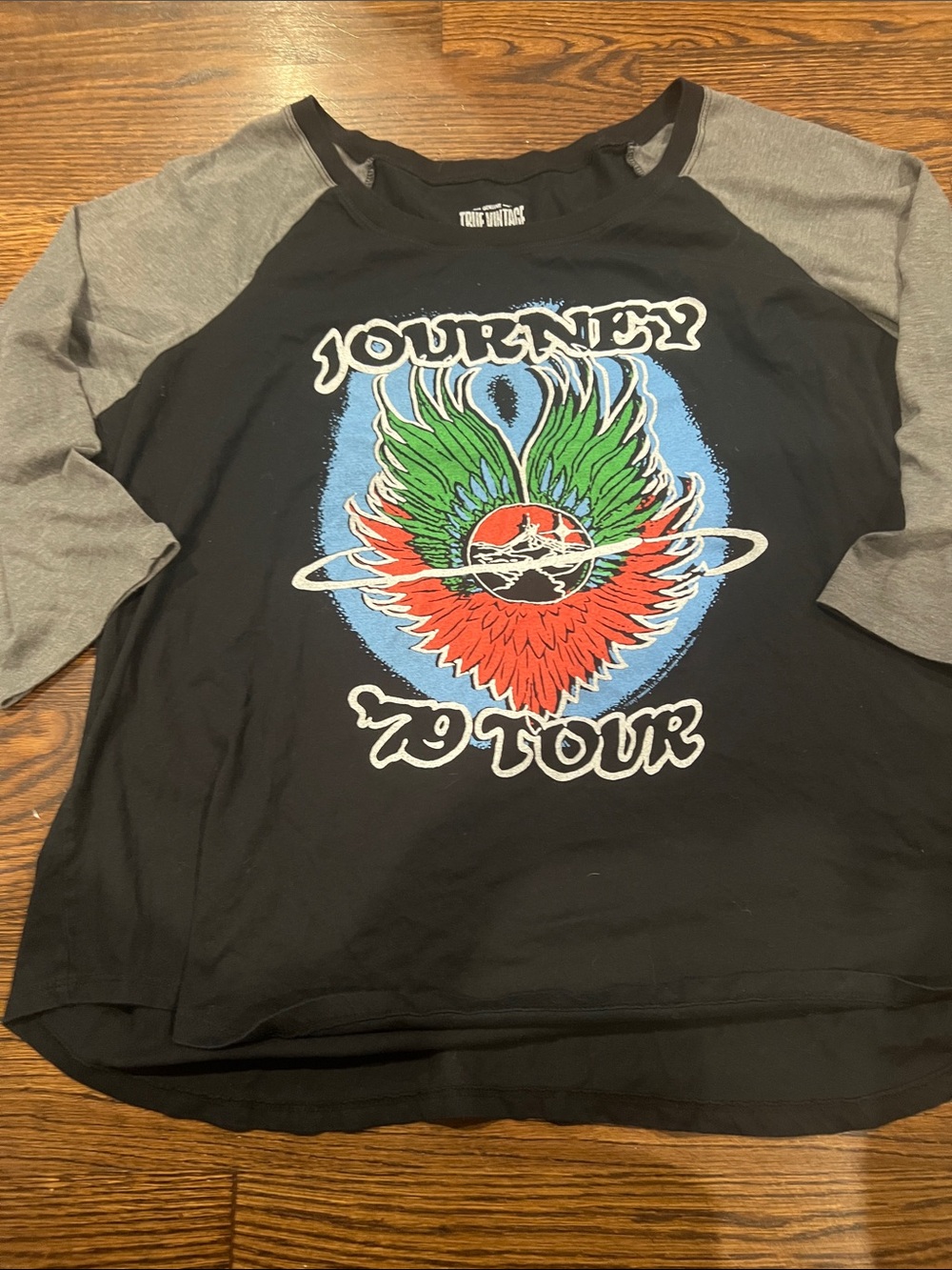 Vintage Black and Gray Raglan Kids '79 Tour Graphic Tee